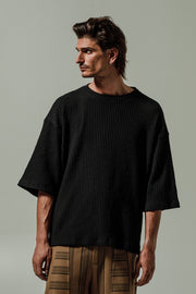 Mirath T-shirt Textured Black