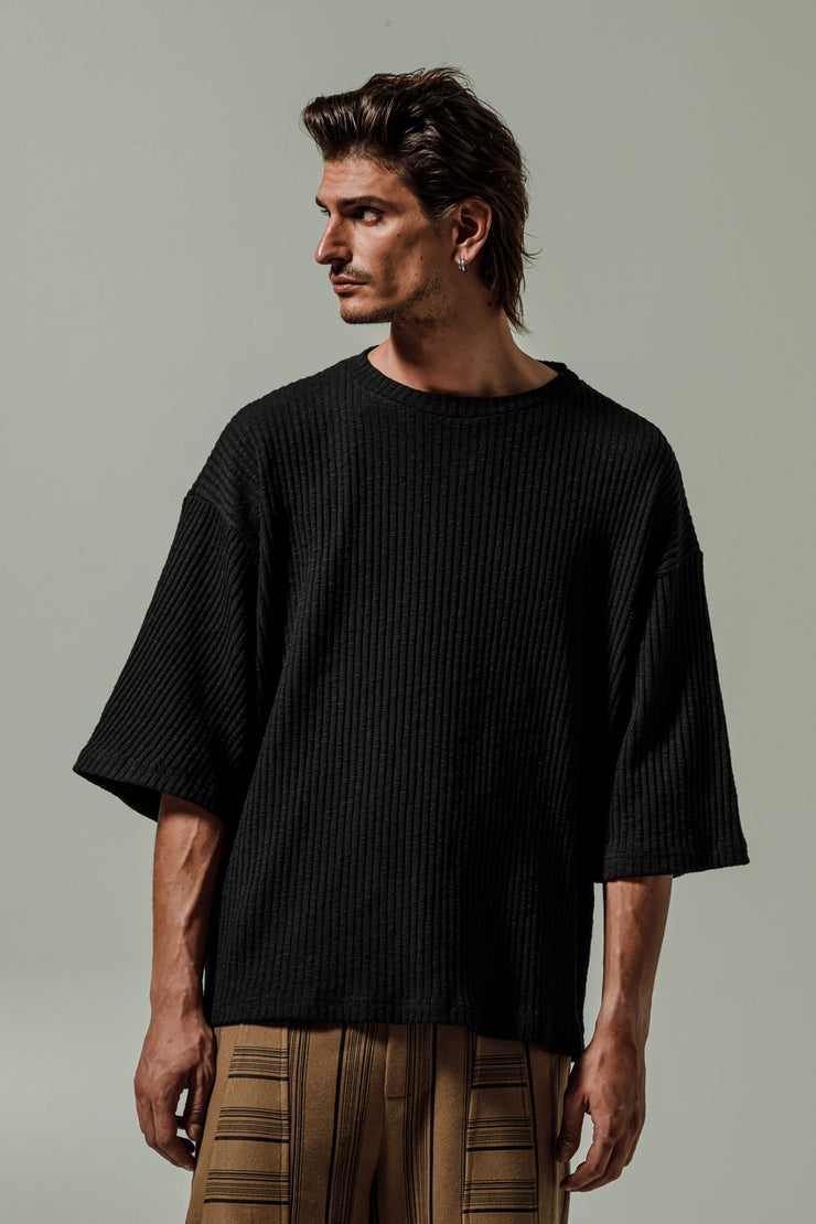 Mirath T-shirt Textured Black