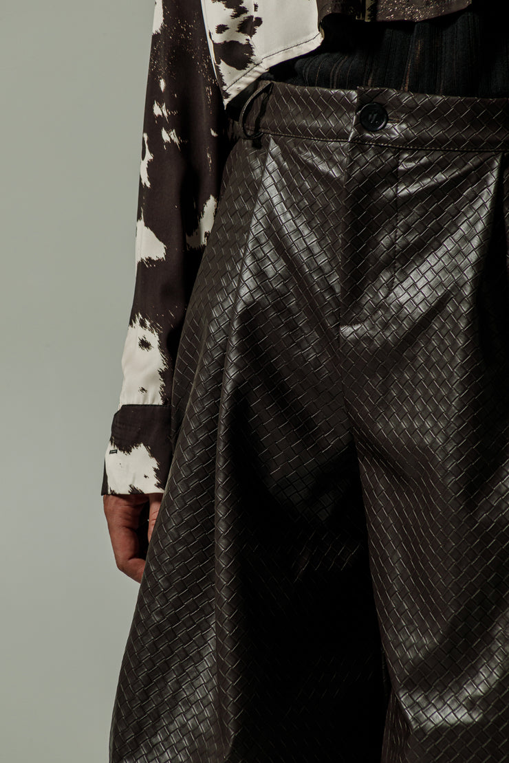 Aebi Shorts Eco Leather Brown