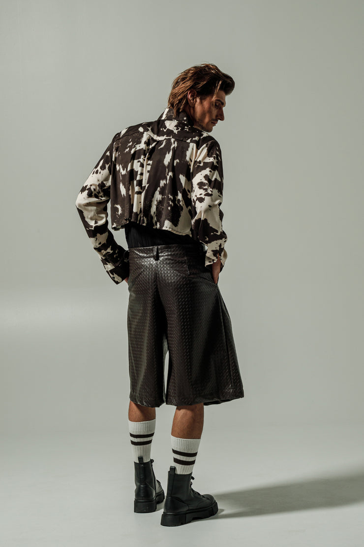 Aebi Shorts Eco Leather Brown