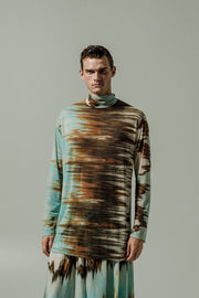 Ahimsa Blouse Printed Cyan