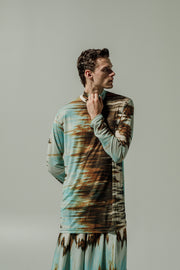 Ahimsa Blouse Printed Cyan