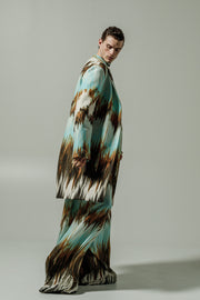 Arno Coat Printed Cyan
