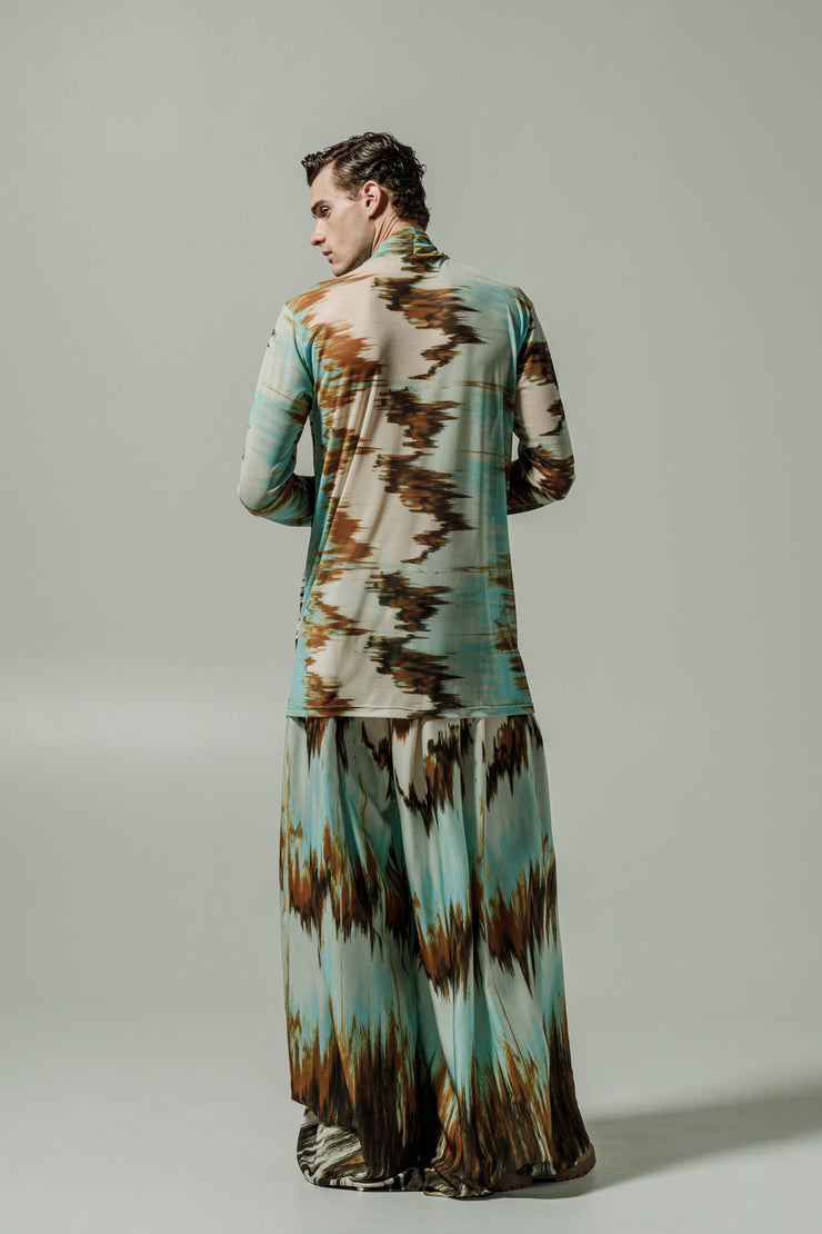 Halcyon Pants Printed Cyan