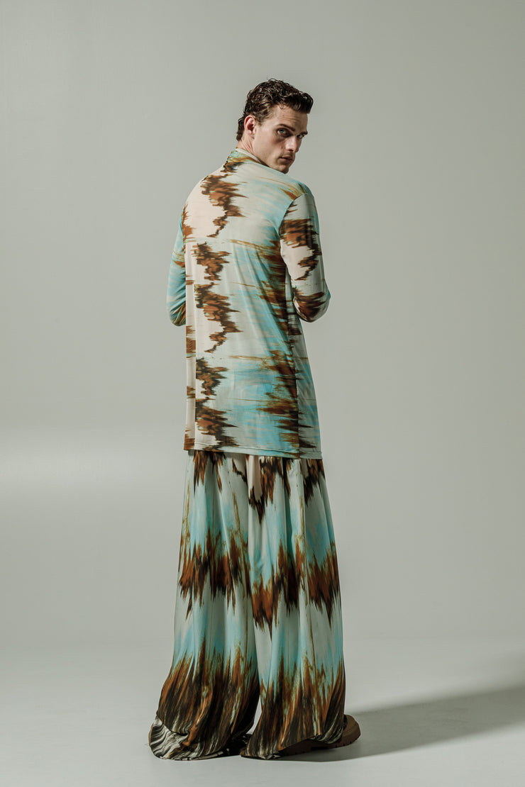 Ahimsa Blouse Printed Cyan