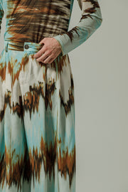 Halcyon Pants Printed Cyan