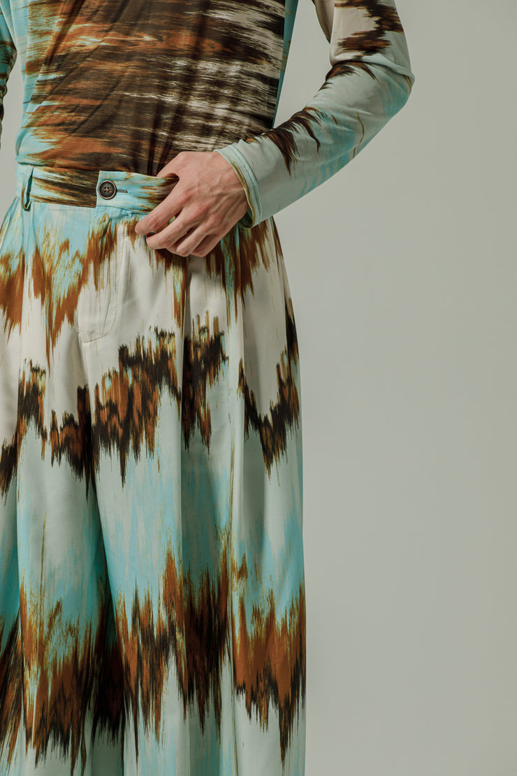 Halcyon Pants Printed Cyan