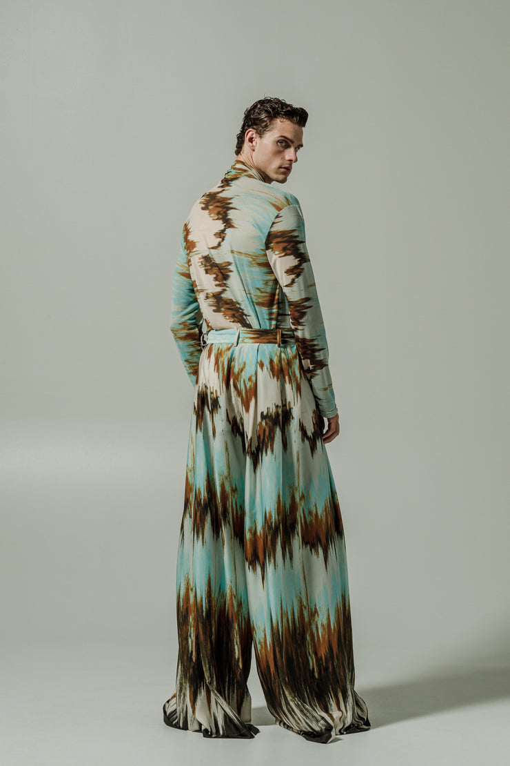 Halcyon Pants Printed Cyan