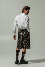 Aebi Shorts Animal Printed Brown