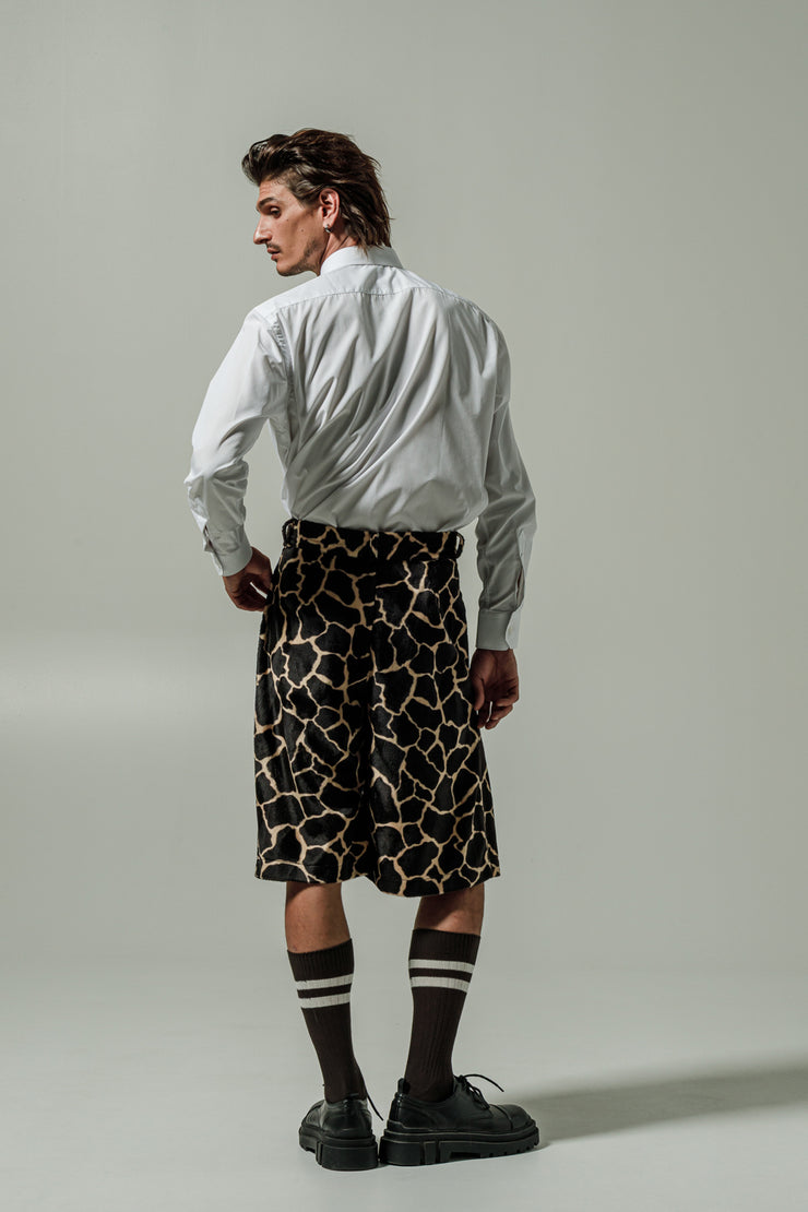 Aebi Shorts Animal Printed Brown