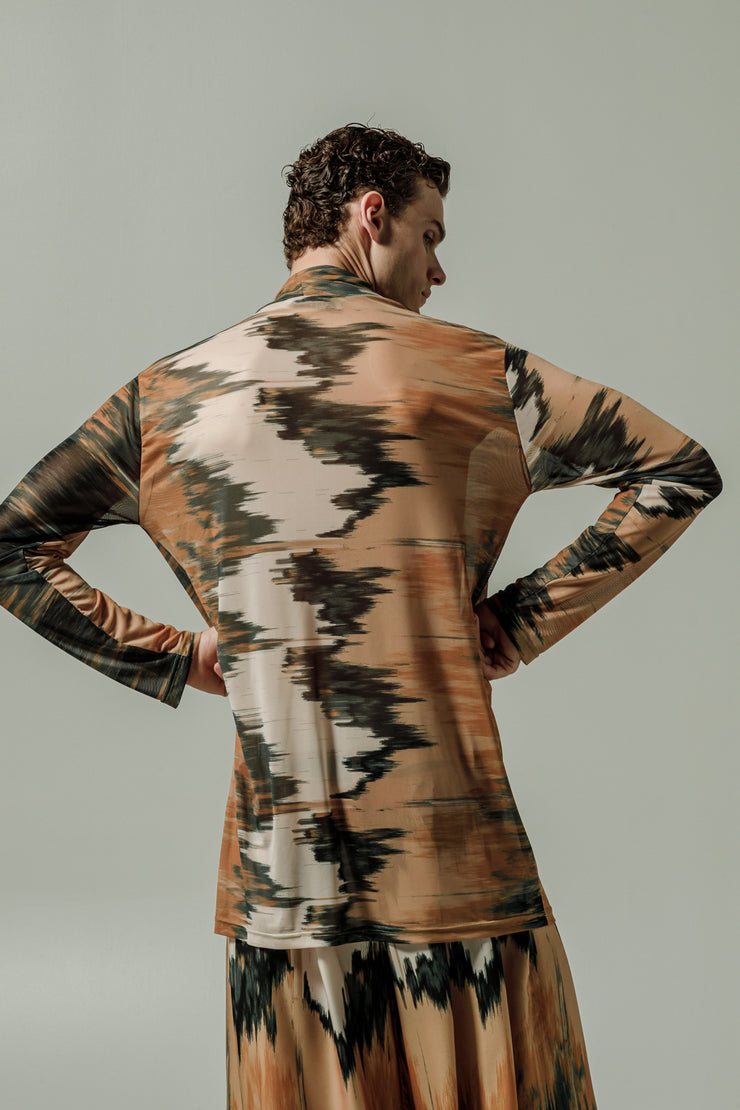 Ahimsa Blouse Printed Beige