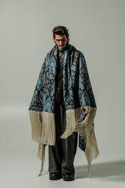 Aer Blanket Scarf Printed Blue