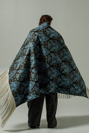 Aer Blanket Scarf Printed Blue