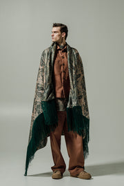 Aer Blanket Scarf Dusty Pink & Green