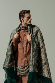 Aer Blanket Scarf Dusty Pink & Green