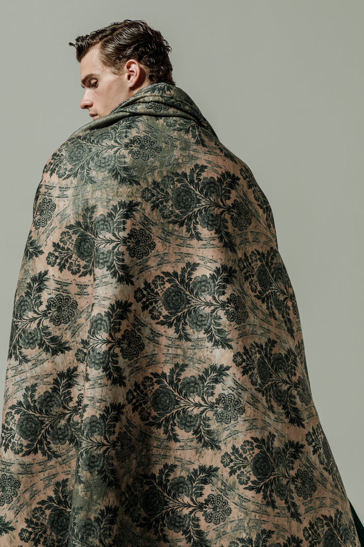 Aer Blanket Scarf Dusty Pink & Green