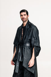 Hmong Kimono Eco Leather Black