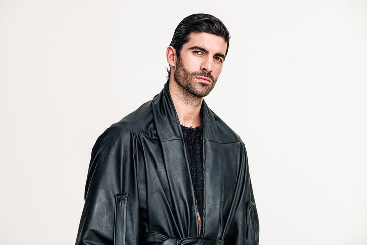 Hmong Kimono Eco Leather Black