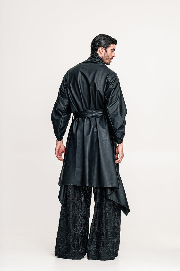 Hmong Kimono Eco Leather Black