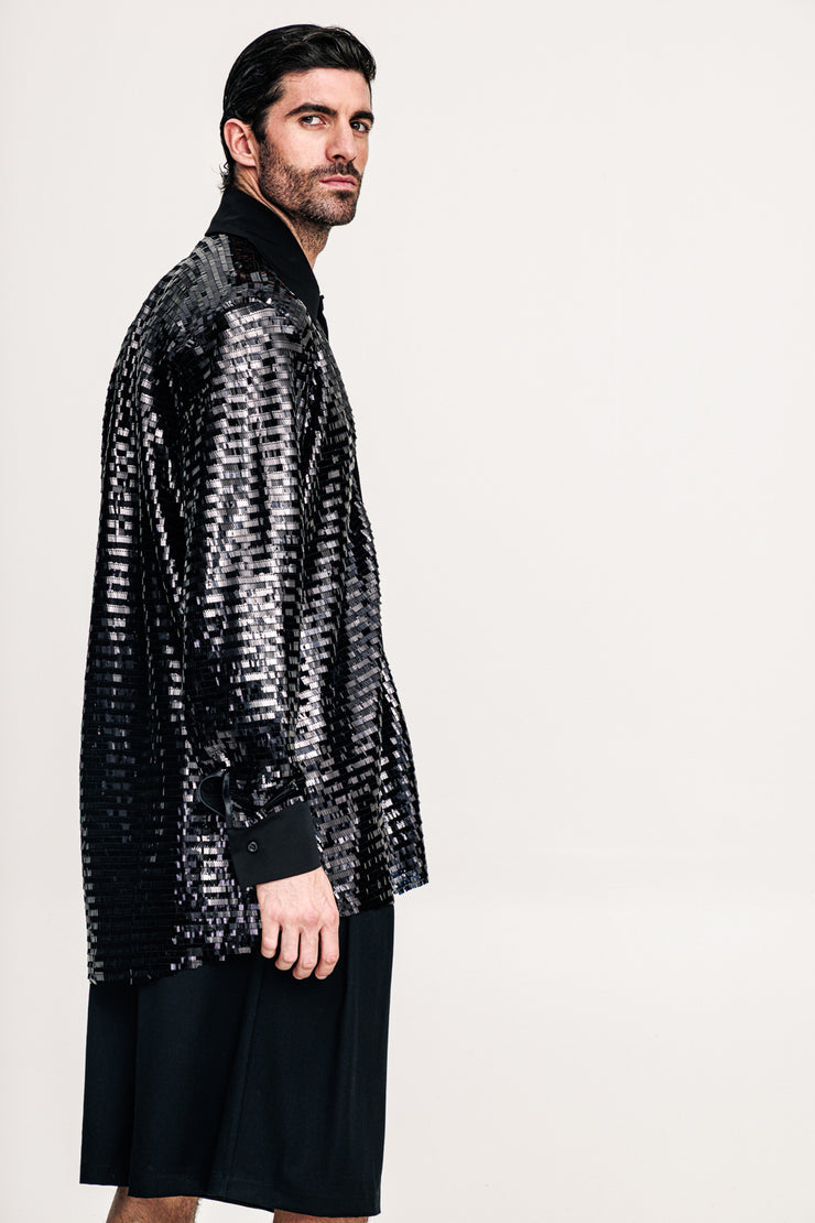 Fete Sequined Shirt Black