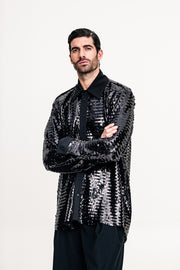 Fete Sequined Shirt Black