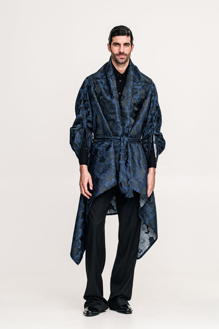 Hmong Kimono Brocade Dark Blue