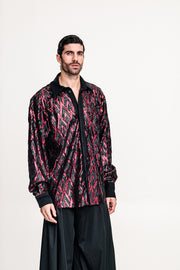 Fete Sequined Shirt Red