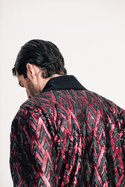 Fete Sequined Shirt Red