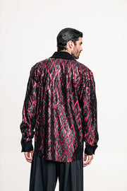 Fete Sequined Shirt Red