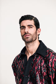 Fete Sequined Shirt Red