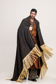 Aer Blanket Scarf Printed Beige