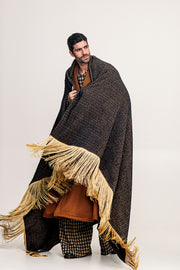 Aer Blanket Scarf Printed Beige