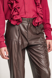 Bellaqua Eco Leather Pants Mocha