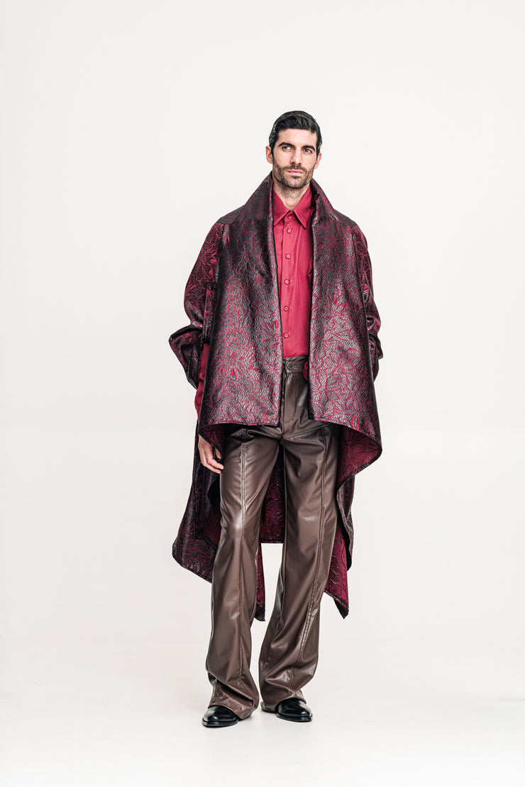 Hmong Kimono Brocade Bordeaux