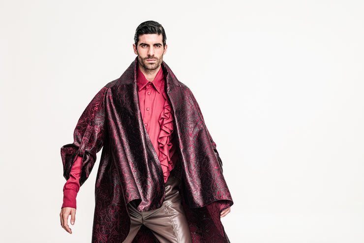 Hmong Kimono Brocade Bordeaux