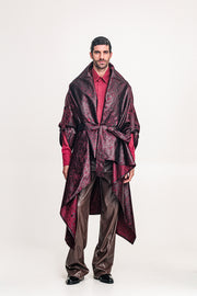 Hmong Kimono Brocade Bordeaux