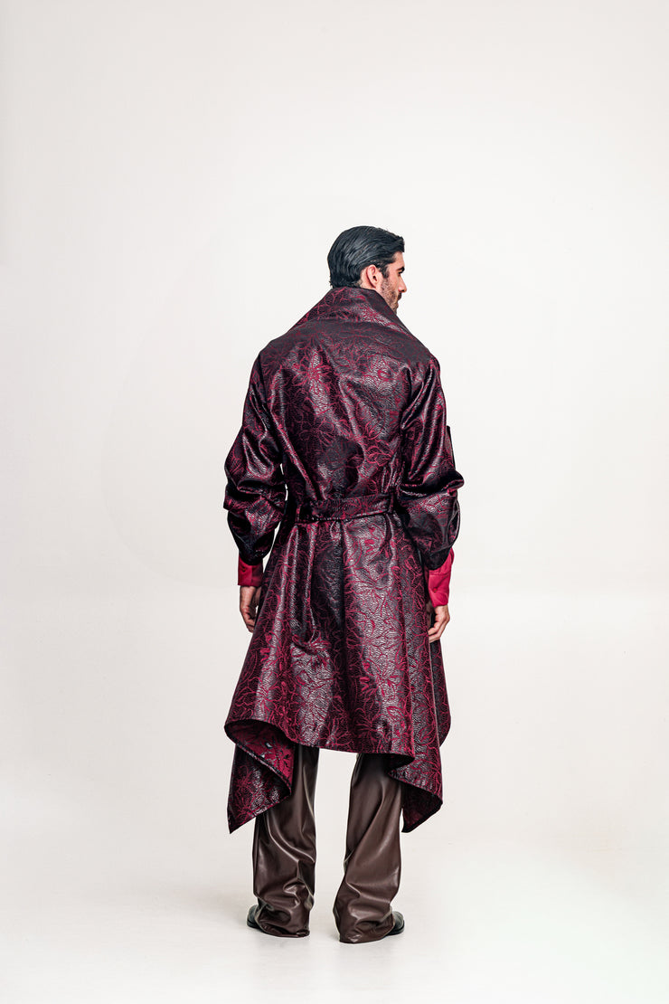 Hmong Kimono Brocade Bordeaux
