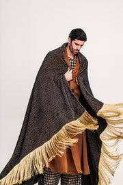 Aer Blanket Scarf Printed Beige