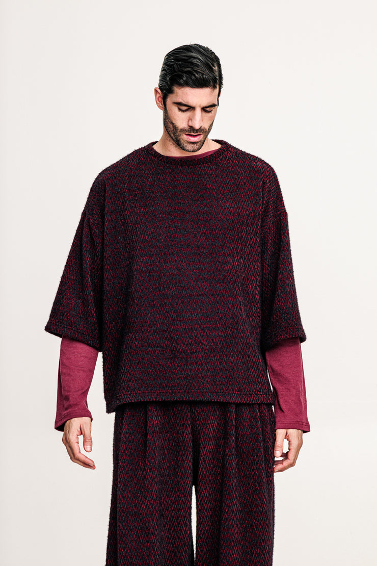 Mirath T-shirt Patterned Bordeaux