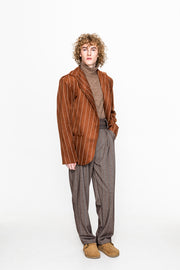 Enrico Blazer Striped Brown