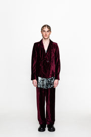 Antonio Velvet Blazer Bordeaux