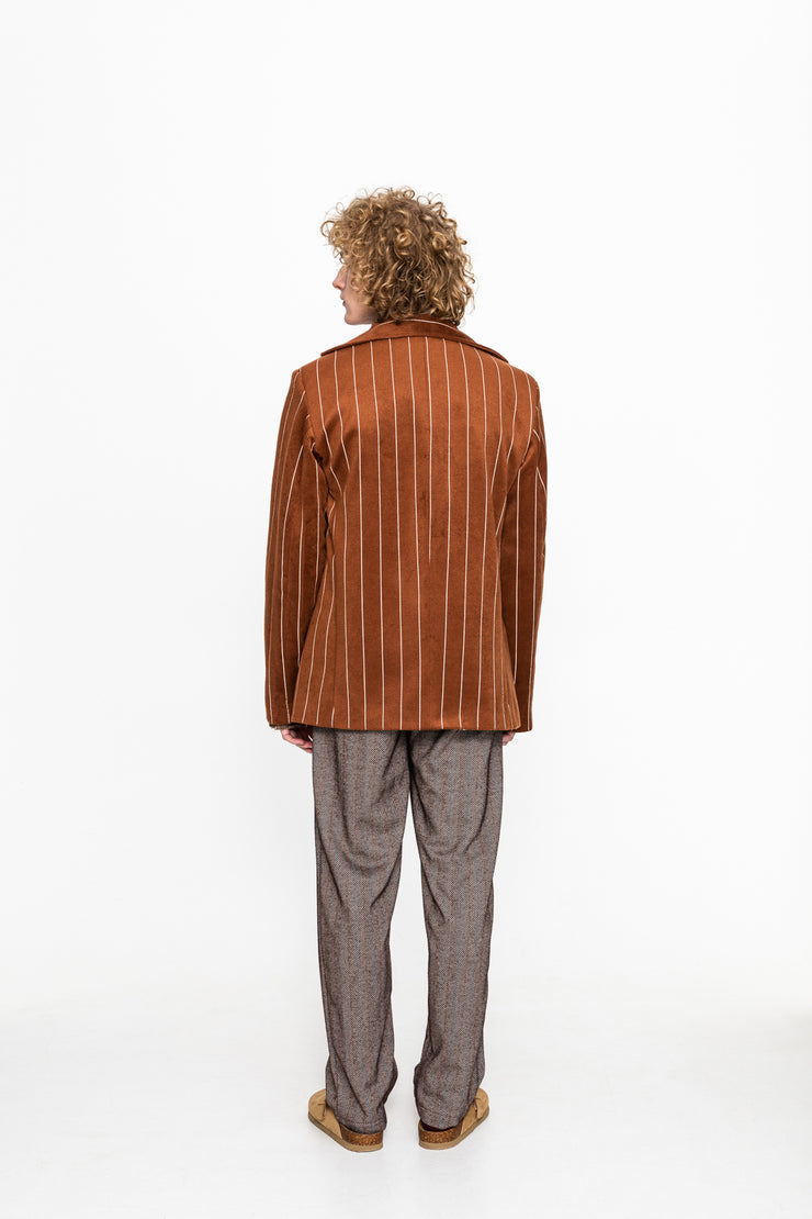 Enrico Blazer Striped Brown