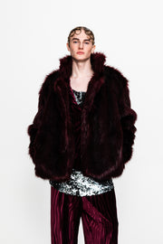 Mateo Faux Fur Jacket  Bordeaux