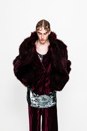 Mateo Faux Fur Jacket  Bordeaux