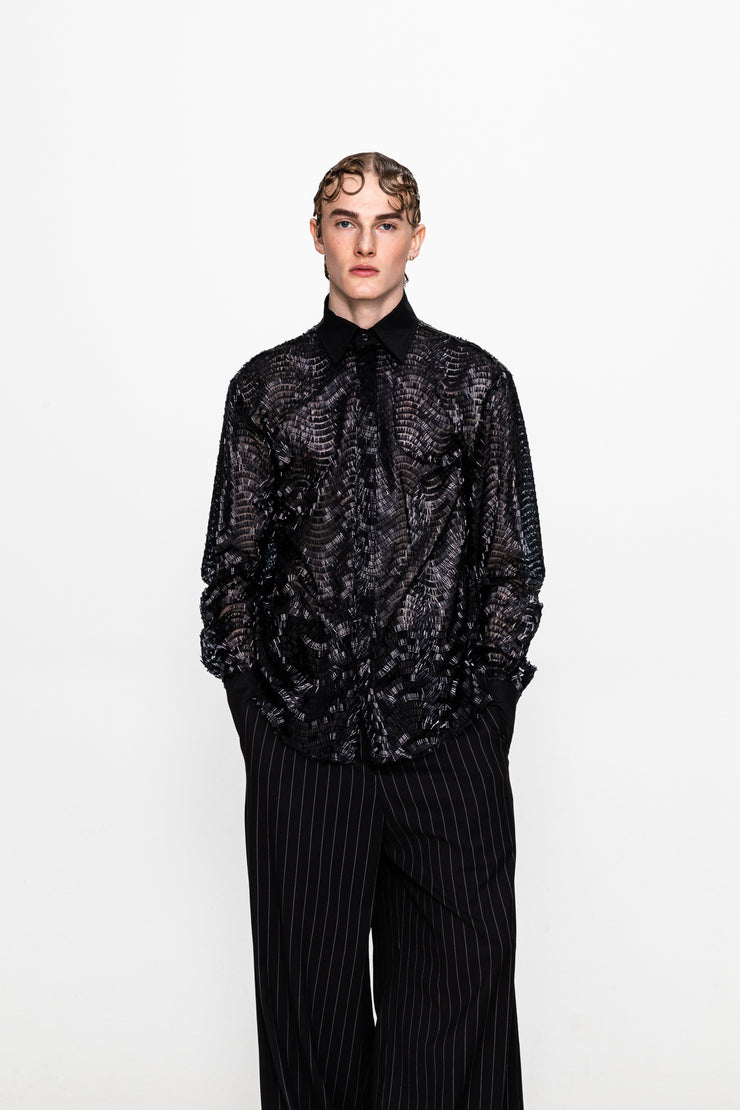 Silvano Sequined Shirt Black