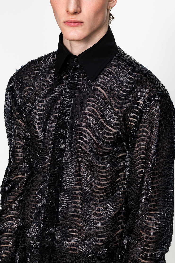 Silvano Sequined Shirt Black