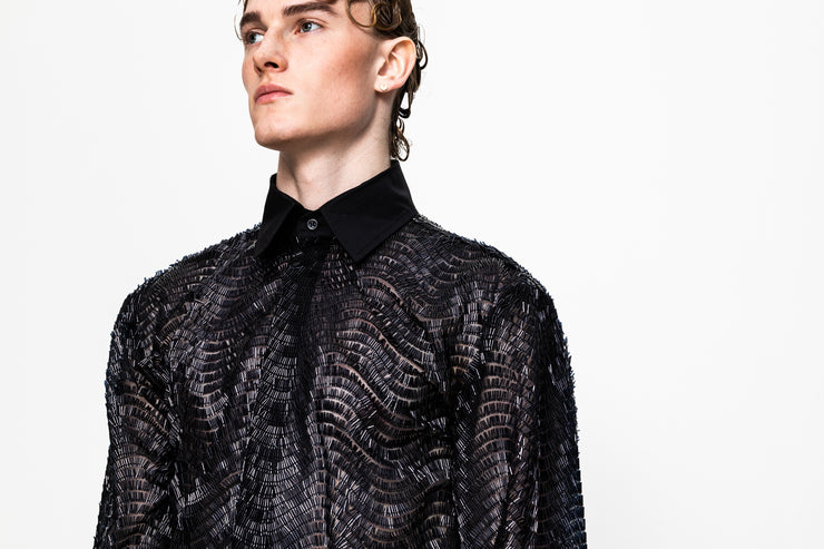 Silvano Sequined Shirt Black