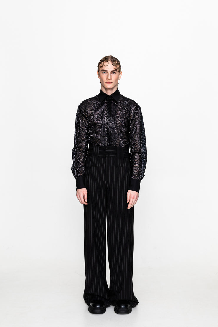 Silvano Sequined Shirt Black