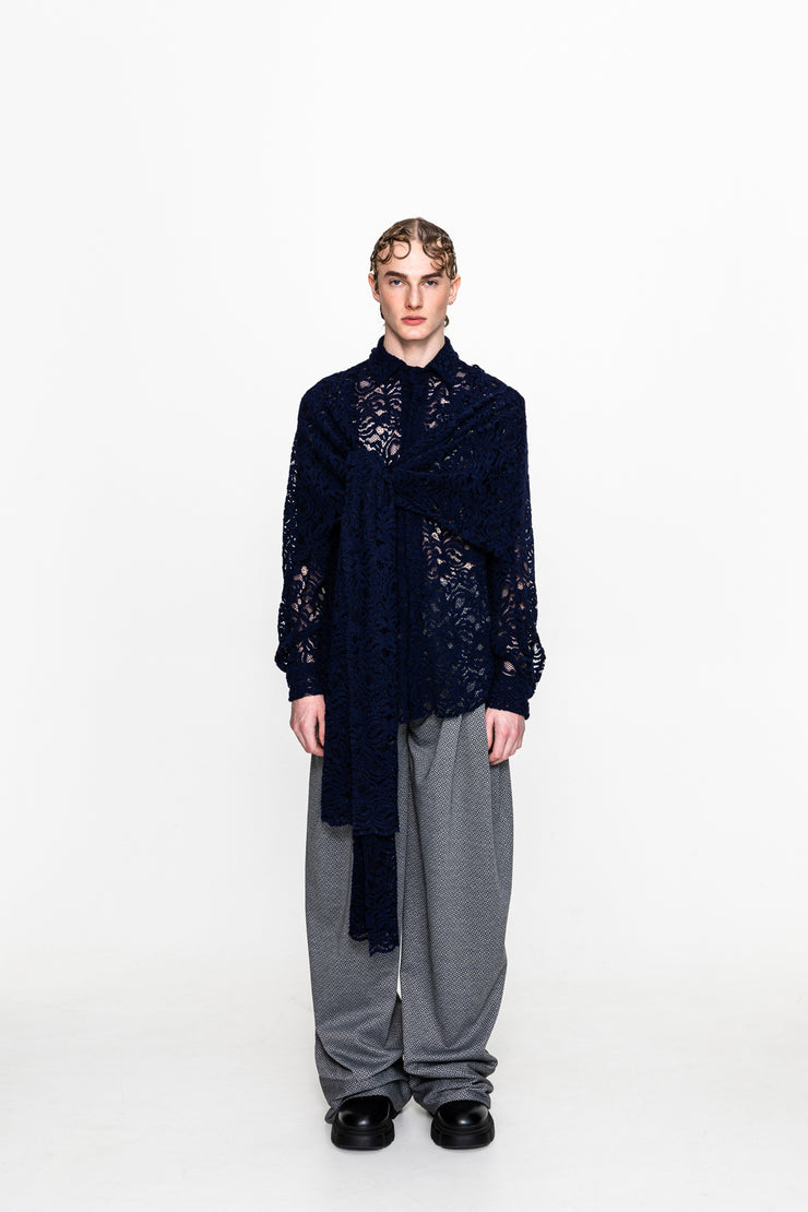 Luca Lace Shirt Dark Blue