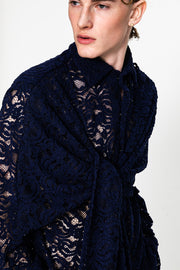 Luca Lace Shirt Dark Blue